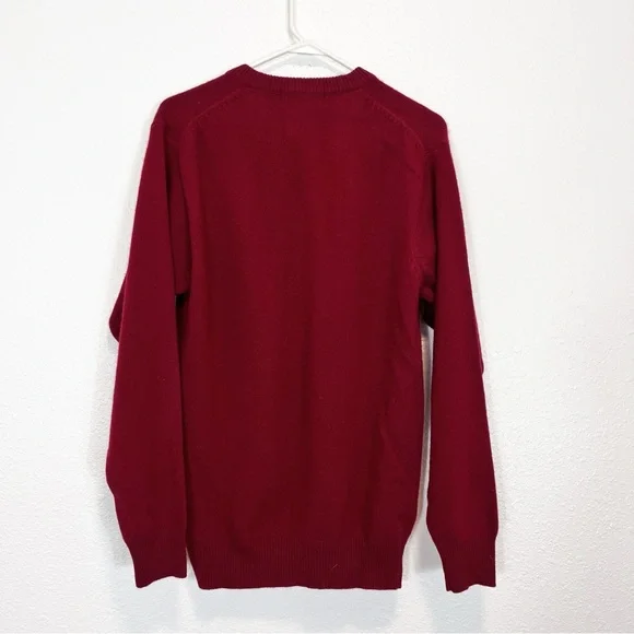 Ralph Lauren Santa Barbara Racquet Club Woolmark Wool Burgundy Sweater L - Picture 3 of 7